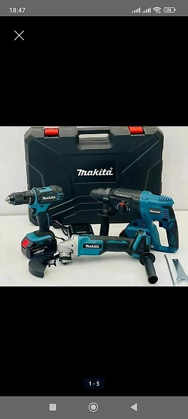 Makita markalı akkumulyatorlu alətlər dəsti Tərkib: - Zərbəli