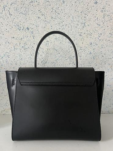 fabric case: Женская сумка-тоут, чёрная - Материал: гладкая эко‑кожа (матовое — 2