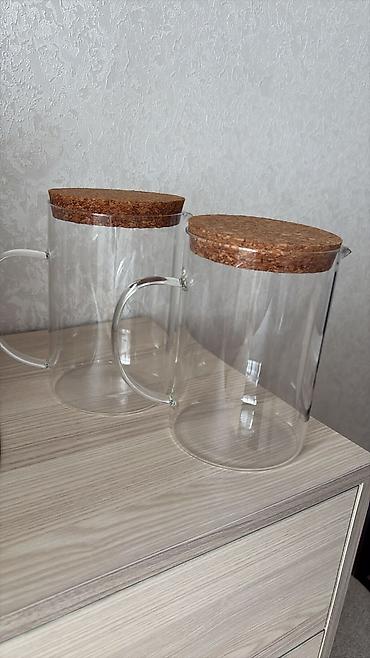 caydan caynik: Şüşə çay/qəhvə süzgəcli qablar (2 ədəd) - Material: istiliyədavamlı — 1