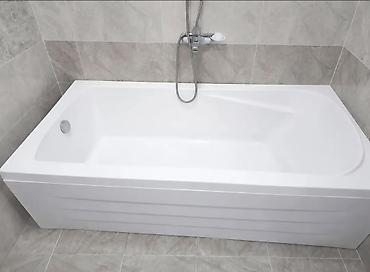 divar panel: Akril vanna – klassik düzbucaqlı forma, ağ rəng. - Material: yüksək — 1