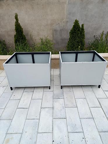 Bitkilər üçün dibçəklər: Alüminium materialdan hazırlanmışdır, çürüməyə qarşı taxta — 1