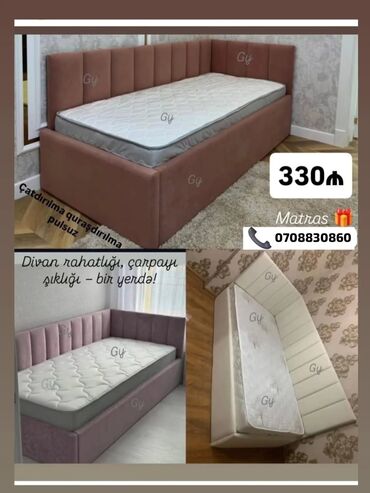 Di̇van-kravat, Açılan, Bazasız, Vеlur parça, Pulsuz çatdırılma