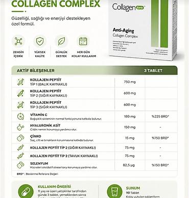 collagen: Collagen Forte Anti-Aging Collagen Complex – hidrolizə peptid Tip 1 — 6