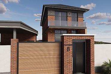 Фасадные работы: Современный двухэтажный дом в стиле неоклассика/минимализм — — 15