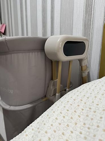 Балдар эмереги: Балдар үчүн кошумча коюлган керебет, Жаңы, Дөңгөлөктүү, түсү - Боз — 3