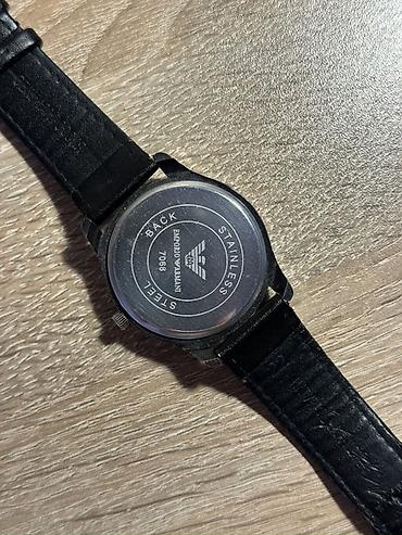 saat armani: Emporio Armani kişi qol saatı – minimalist dizayn, qara rəngli klassik — 3