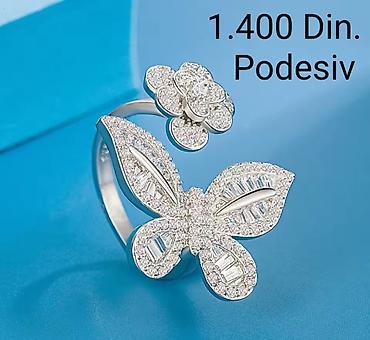 hirurski celik nakit: Elegantni posrebreni podesivi prsten od hirurskog čelika sa žigom — 2