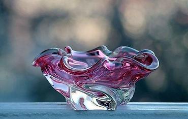 Ostali kućni dekor: Murano, ručno duvano RUŽIČASTI KRISTAL pepeljara 750gr. Murano — 1