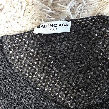Жилеты, безрукавки: Безрукавка сетчатая Balenciaga Paris, черная. - Модель: трикотажный — 2