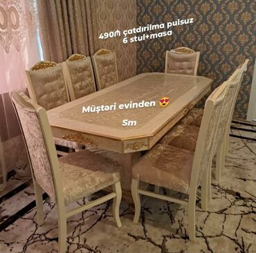 Masa və oturacaq dəstləri: Mətbəx üçün, Yeni, Açılan, Dördbucaq masa, 4 stul — 15