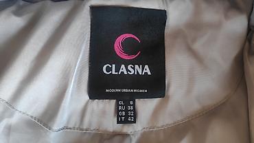 пуховики clasna: Пуховик, По колено, Китай, Стеганый, С поясом, С мехом, M — 9