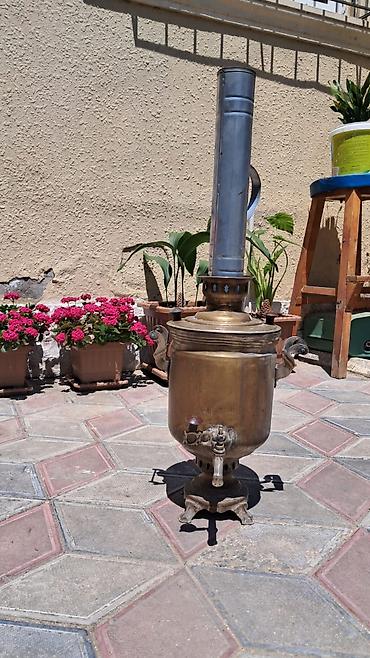 mis samovar: Samavar 5litr od samavari temiz latun ve misin qarişıqıdır qədimi — 1