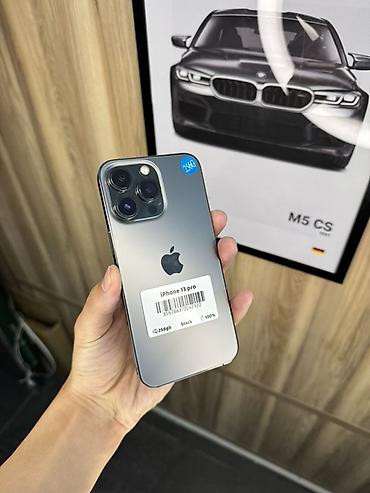 telefon iphone: IPhone 13 Pro, Б/у, 256 ГБ, Черный, Зарядное устройство, Защитное стекло, Чехол, 100 % — 1