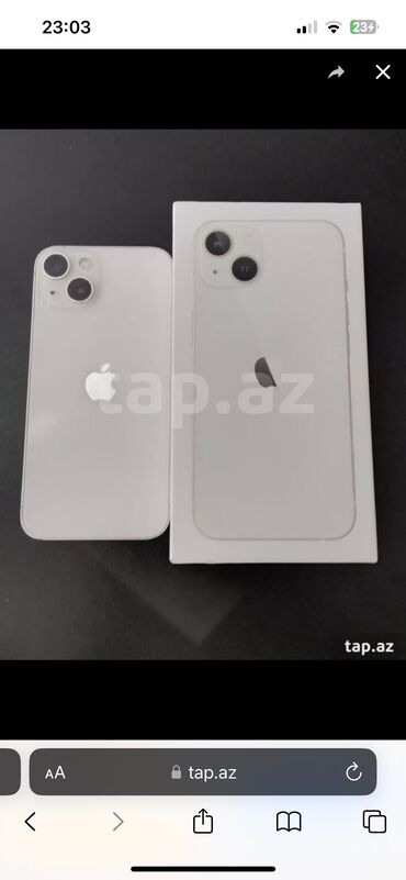 ayfon 13 mini qiymeti: IPhone 13, 128 GB, Ağ, Zəmanət