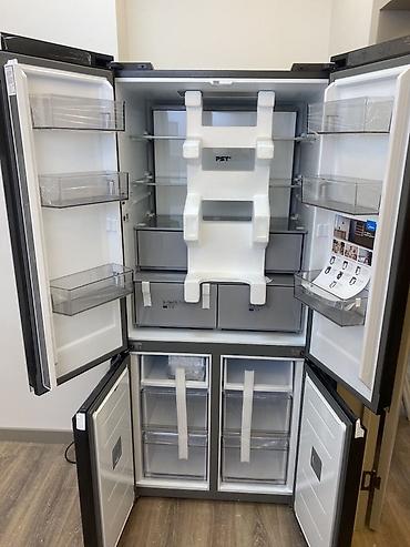 стекло для холодильника: Холодильник Midea, четырехдверный (French Door), графитово‑серый — 2