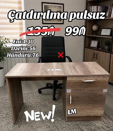 Ofis mebeli: Ofis masası – LM model - Ölçülər: eni 1.30 m, dərinliyi 56 sm — 1