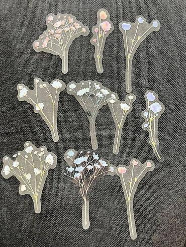 Канцтовары: Наклейки с цветами (Simulation Flower Sticker) 🌸 Набор стильных — 3
