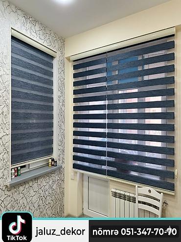 pərdeler: Zebra jalüz pərdələr - Material: sıx toxumalı zebra (işıqlı–qaranlıq — 1