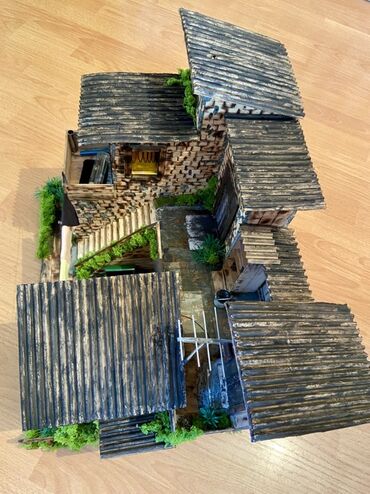 Digər ev dekoru: Əl işi miniatür ev modelləri. Bu modellər taxta və digər təbii — 6