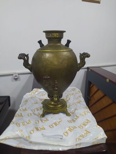 Антикварные вазы: Старинный самовар, 1899 год, Медь, Состояние: Отличное