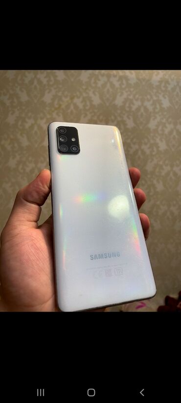 Samsung: Samsung Galaxy A71, Б/у, 128 ГБ, цвет - Белый, 2 SIM