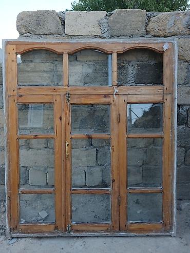bolt blok: Taxta çərçivəli şüşəli pəncərə-balkon qapısı dəsti - Material: təbii — 3