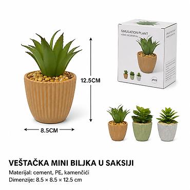 KMT Mala saksija sa sukulentom 702326 Dekorativna veštačka mini