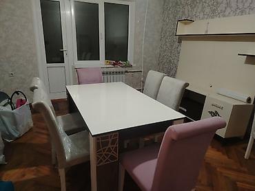 Mebel: Qonaq otağı üçün, İşlənmiş, Açılan, Dördbucaq masa, 8 stul — 3
