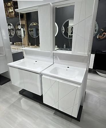 moydadir hamam ucun: Məhsul: Vanna otağı üçün asma lavabo mebel dəstləri Təsvir: - Müasir — 3