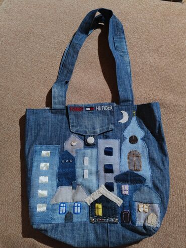 Torbe: Torba za rame, Handmade, Materijal: Platno — 28