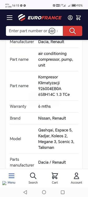 launch creader 3001: KOMPRESOR KLIME ZA NISSAN QASHQAI OD 2012. DO 2021. GOD. - 926004EB0A — 5