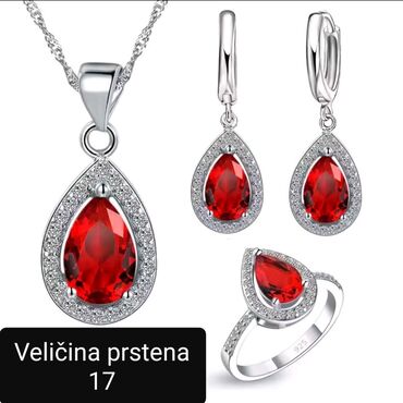 ćilibar srebrni nakit крагујевац слике: Set: Minđuše, Ogrlica, Privezak, Materijal: Cirkon