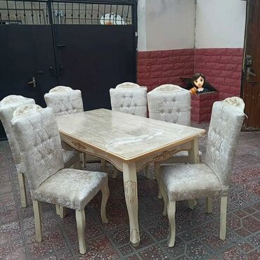 Qonaq otağı üçün, Yeni, Açılan, Dördbucaq masa, 6 stul, Azərbaycan