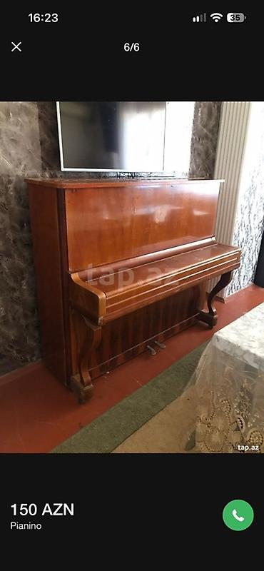 musiqi aleti type 1: Pianino – dik modellə, klassik taxta korpuslu. - Korpus: cilalanmış — 1