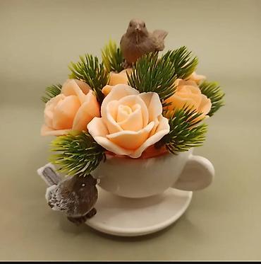 Декоративные цветы: Декоративные мини-букеты ручной работы в кашпо - Композиции из — 7