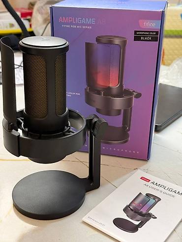микрофон fifine: USB-микрофон Fifine AmpliGame A8 (цвет: Black) - Серия RGB MIC — 1