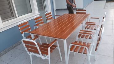 Bağ, çöl masa və oturacaq dəstləri: Bag heyet stol stlu cixdi satiwa toz boya ile kiraskalanir 4 neferik — 9