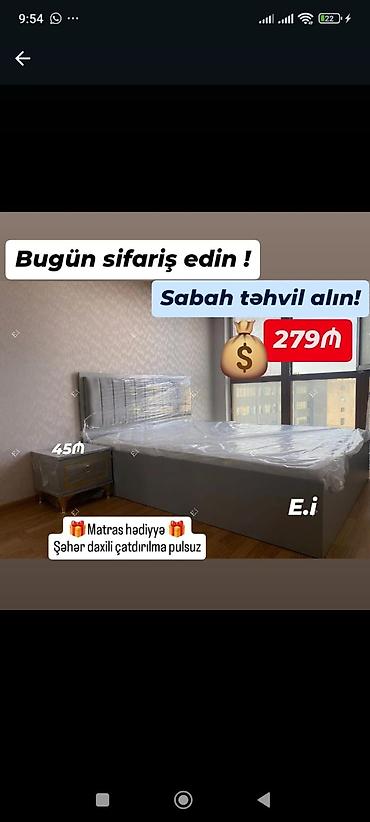 taxt ici: Yeni, İkinəfərlik çarpayı, Matras ilə — 1