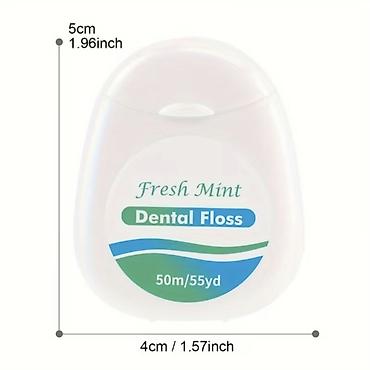 yeməli gil: Fresh Mint Dental Floss – nanə ətirli diş sapı - Uzunluq: 50 m / 55 — 1
