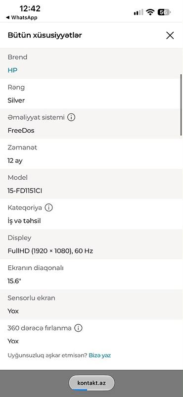 irsad notebook: HP laptop – zərif və yüngül dizayn, nazik çərçivəli ekran və tam — 5