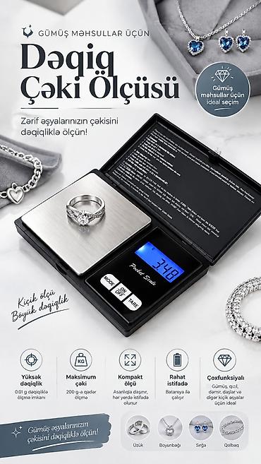 Cib Tipli Rəqəmsal Tərəzi – zərgərlik, kosmetik xammal, aptek
