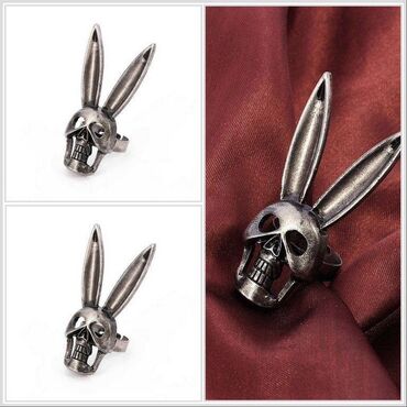 свободного: Кольцо Плохой Кролик в виде черепа кролика, размер свободный