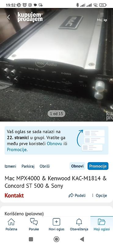 skuteri novi sad: Set auto audio opreme – pojačala i kondenzatori: 1) Mac Audio MPX — 1