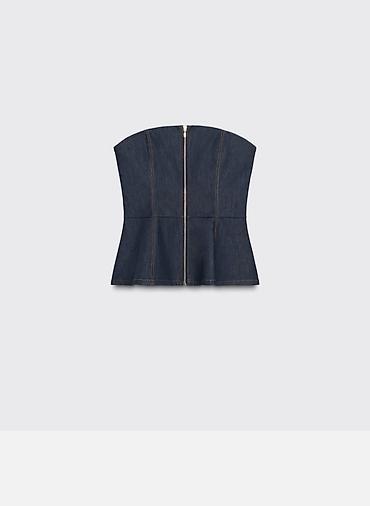 mint: Zara trendi teksas korset vel. S– bez bretela, sa peplum krojem - — 4