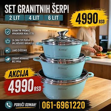 trpezar: Set granitnih šerpi König – 3 dela: 2 L, 4 L i 6 L. - Granitni — 1