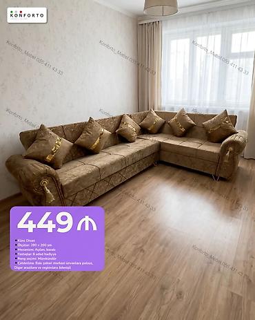 Künc divan – 449 ₼ - Ölçü: 280 × 200 sm - Mexanizm: açılan, bazalı