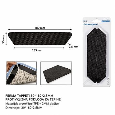 KMT Antisklizne podloge za tepih, trapezoidne – set od 8 komada -
