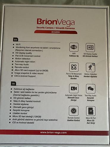 Elektronika: BrionVega BV6000 Güvənlik Kamerası - Wi‑Fi bağlantısı ilə işləyir - — 2