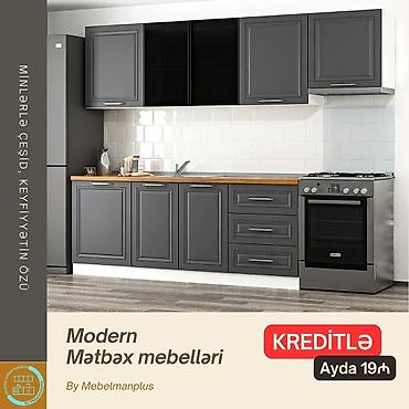 Sifarişlə mebel: Sifarişlə mətbəx dəsti, Mat laminat, Kredit var, Pulsuz çatdırılma — 10