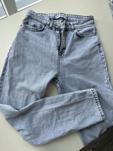 женские джинсы philipp plein: Прямые, Высокая талия